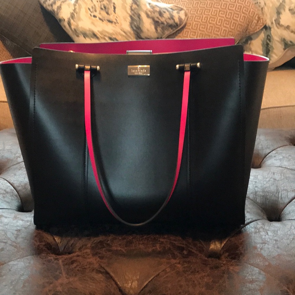 Large pink/black Kate Spade purse/tote